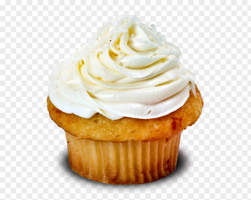Vanilla Cupcake Muffin Buttercream Cream Cheese PNG