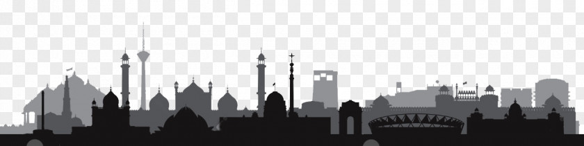 Silhouette Delhi Skyline PNG