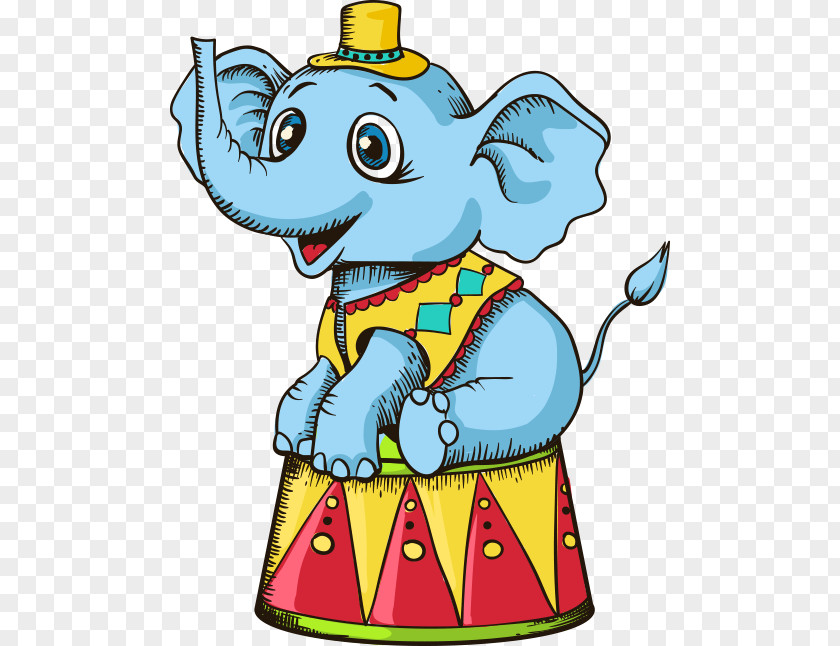 Cartoon Circus Elephant Performance Download PNG