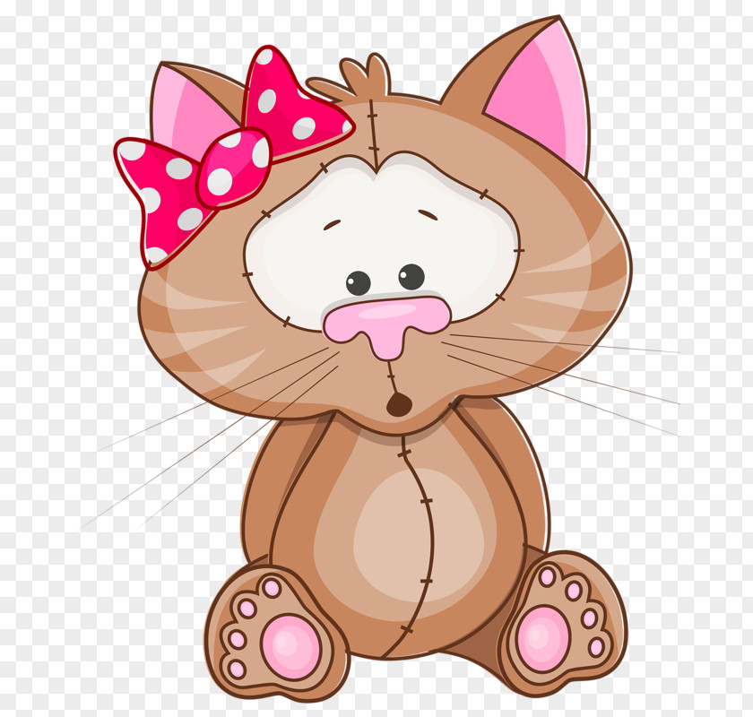 Little Cat With Bow Kitten Cuteness Illustration PNG