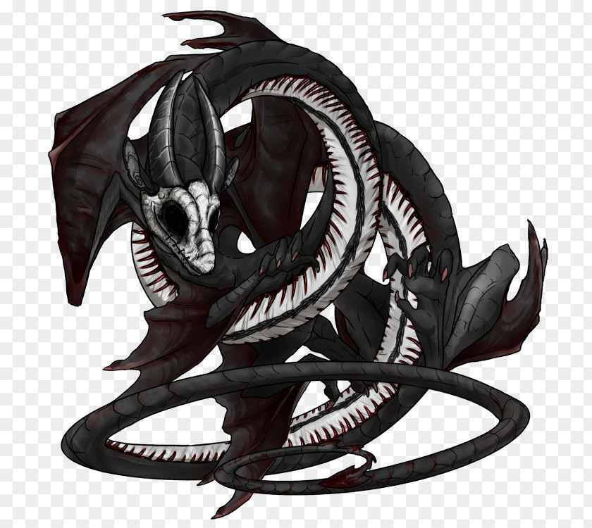 Winged Serpent Drawing Art PNG