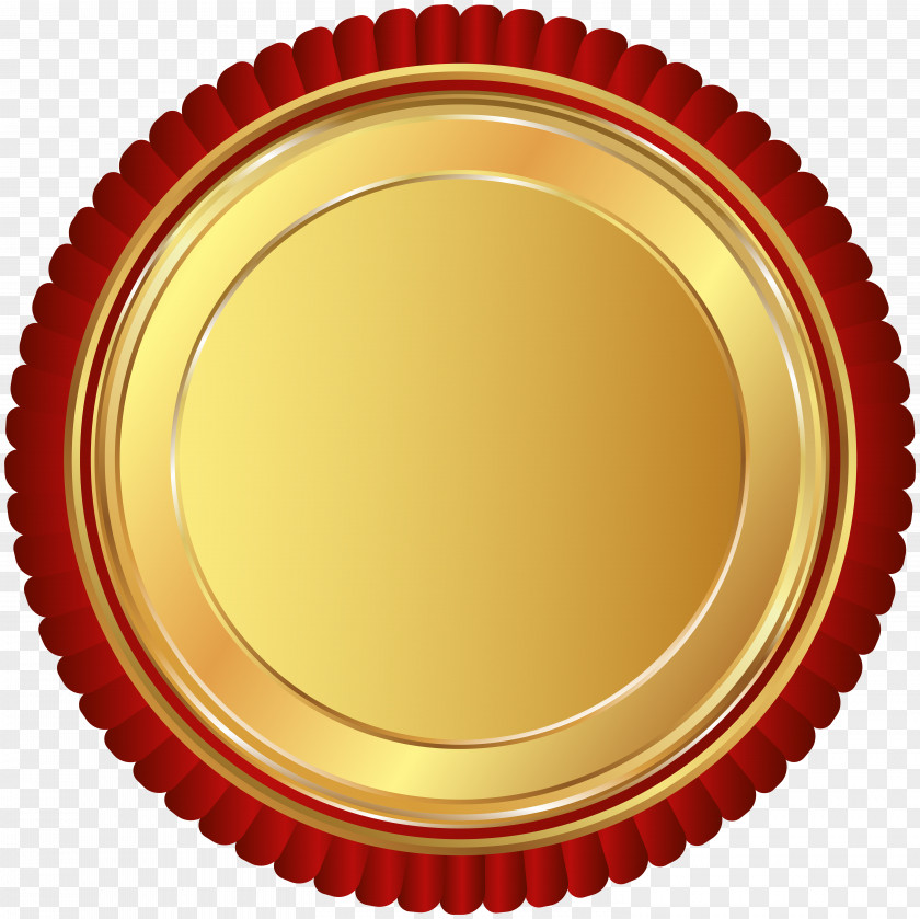 Gold Red Seal Badge Clip Art Image PNG