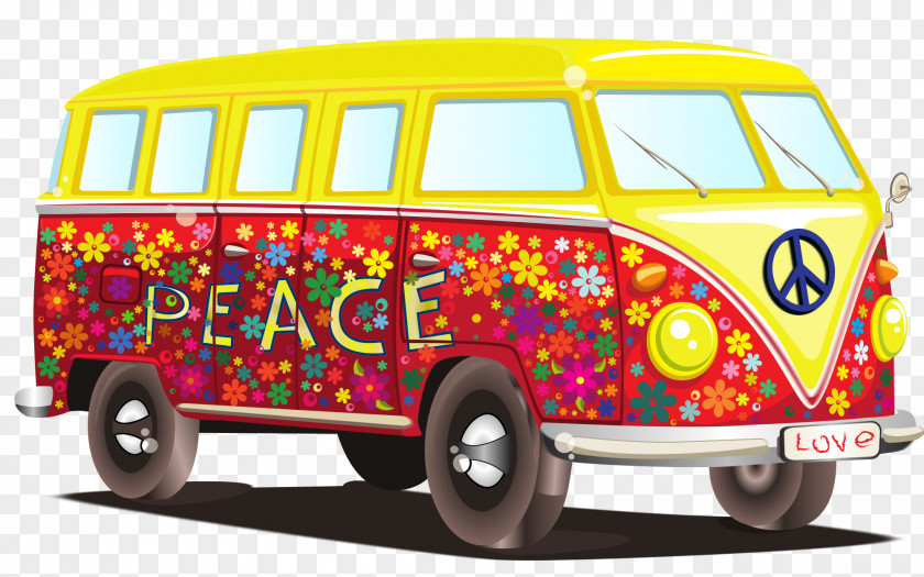 Party Bus Volkswagen Type 2 Van Beetle Car PNG