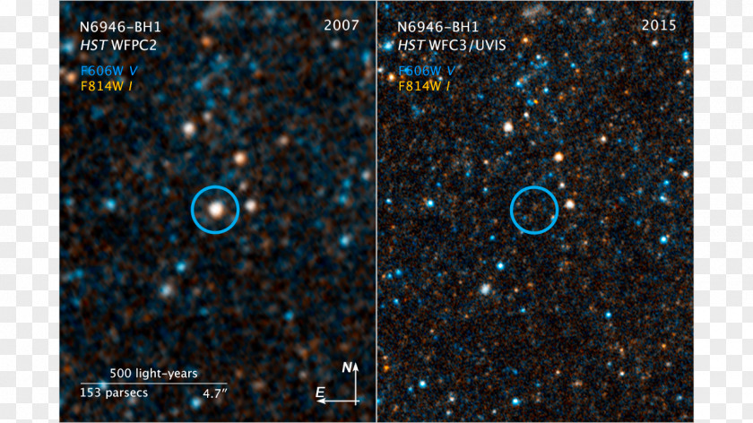 Black Hole N6946-BH1 Hubble Space Telescope Light Supernova PNG