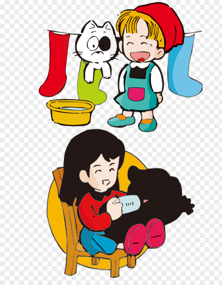 Wash The Socks Of Child Illustration PNG