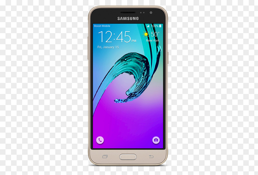 Boost Mobile Samsung Galaxy J3 (2017) Smartphone Gold PNG