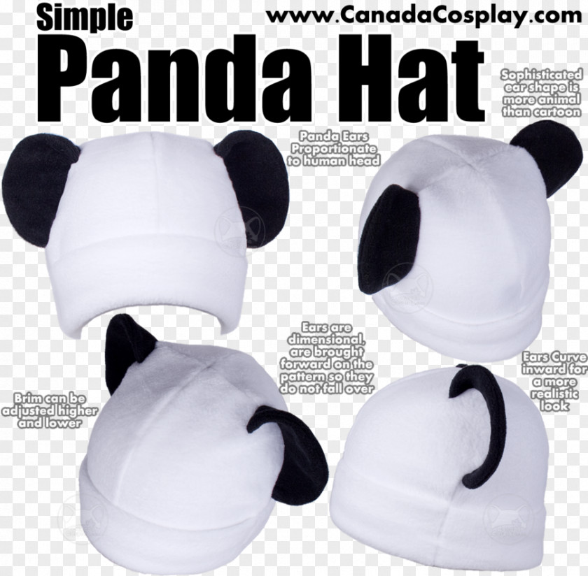Hat Sewing Pattern Baseball Cap Giant Panda Product Design PNG