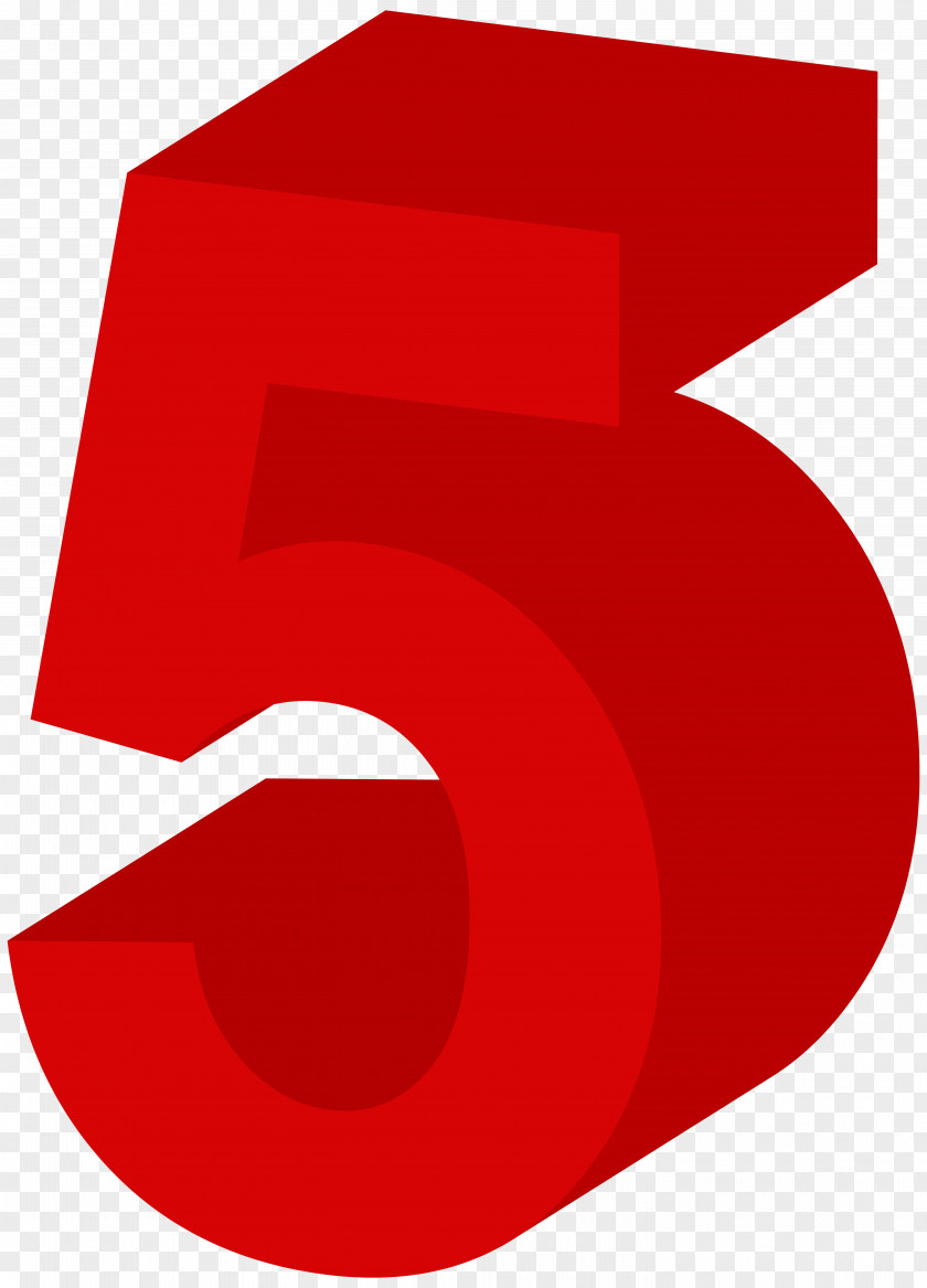 Number Five Red Clip Art Image Logo Angle Design PNG