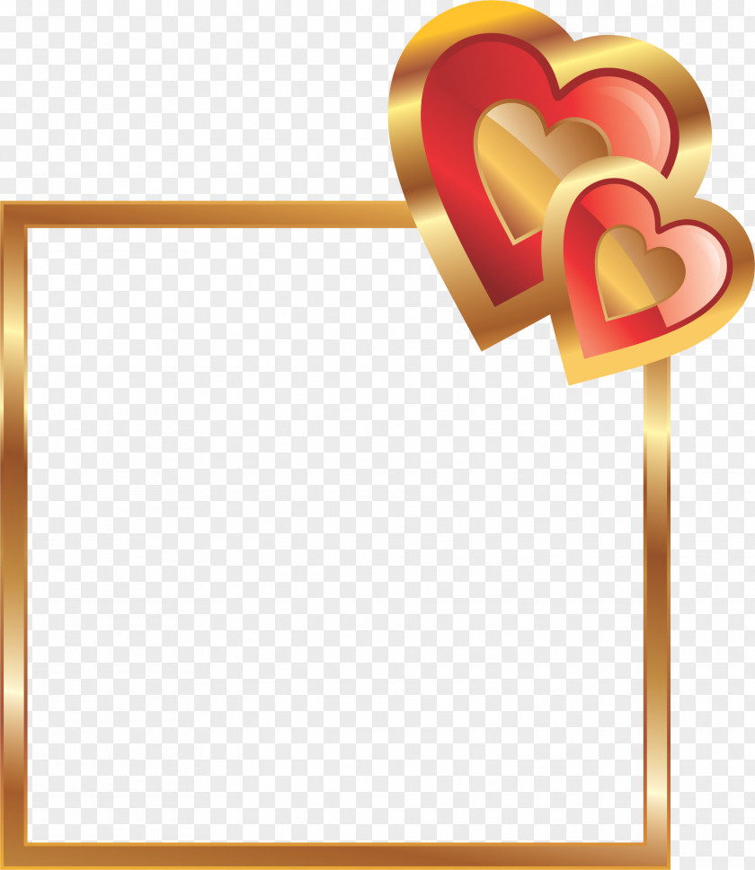 Red Frame Love Friendship Valentine's Day Heart PNG