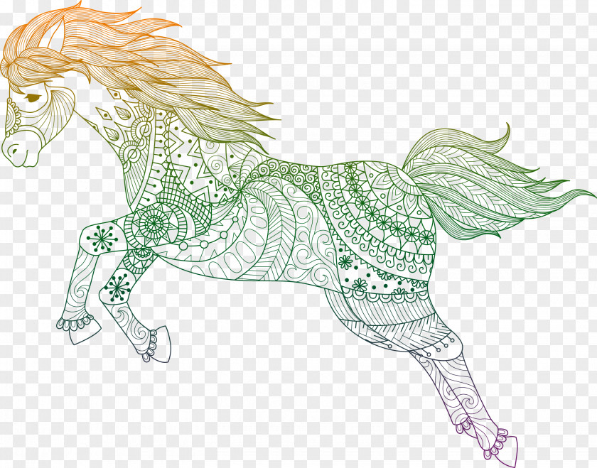 Vector Pegasus Material Horse Drawing Coloring Book Illustration PNG