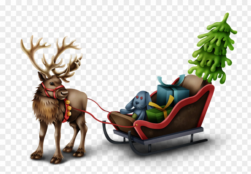 Reindeer Christmas Ornament Santa Claus PNG