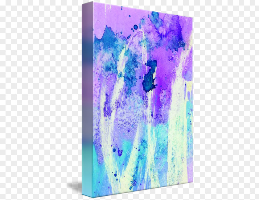 Watercolor Painting Purple Modern Art Abstract Canvas PNG