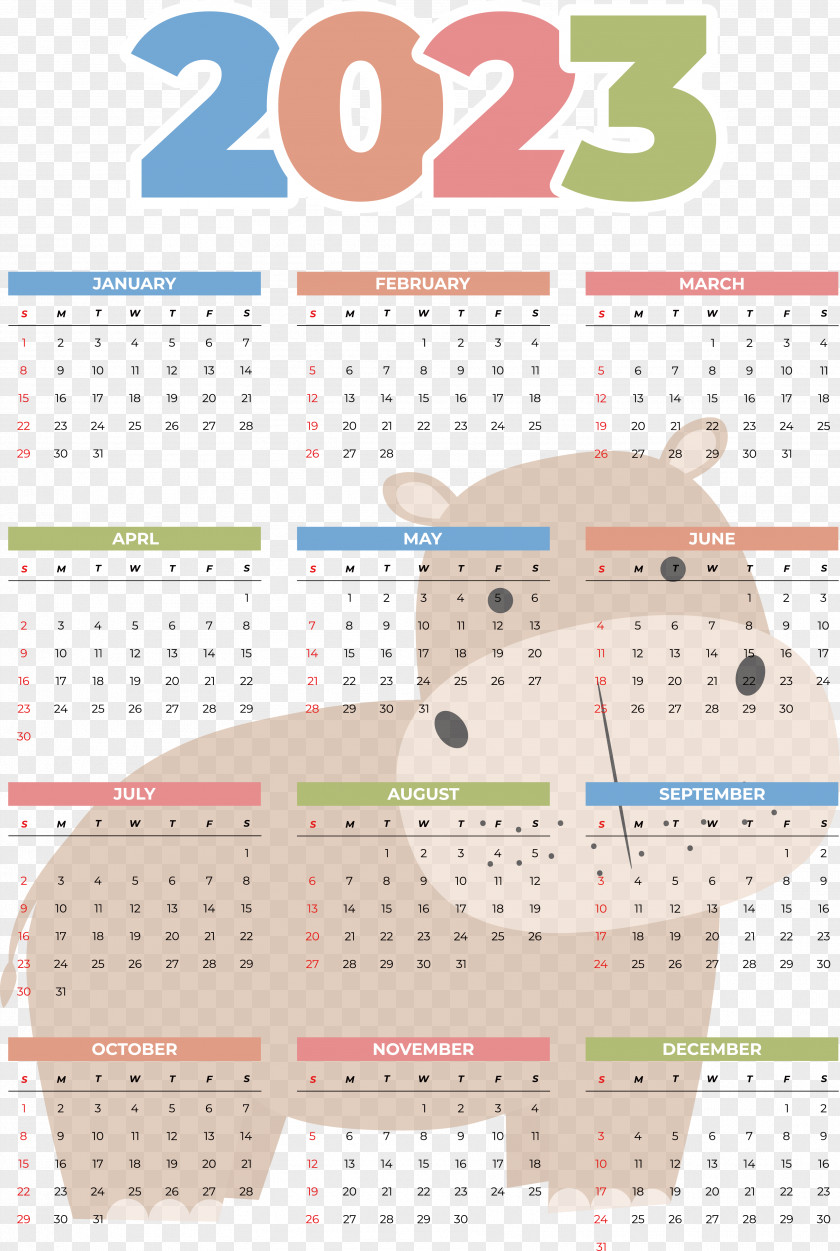 Calendar 2023 Almanac June PNG