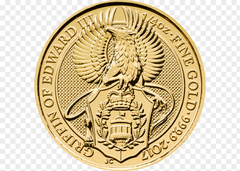 Coin Bullion The Queen's Beasts One Pound Gold PNG