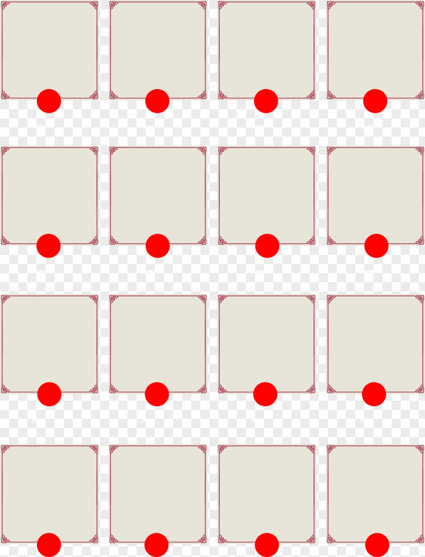 Chinese Style Square Frame China Red Pattern PNG