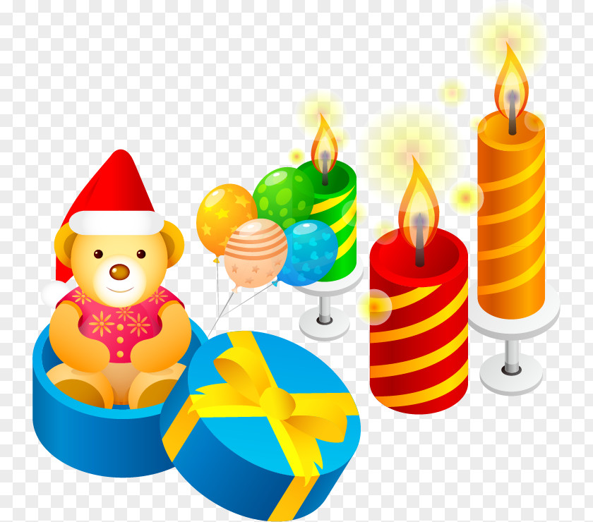Christmas Candle Gift Vector Material Birthday Wish Greeting Card Sibling-in-law PNG