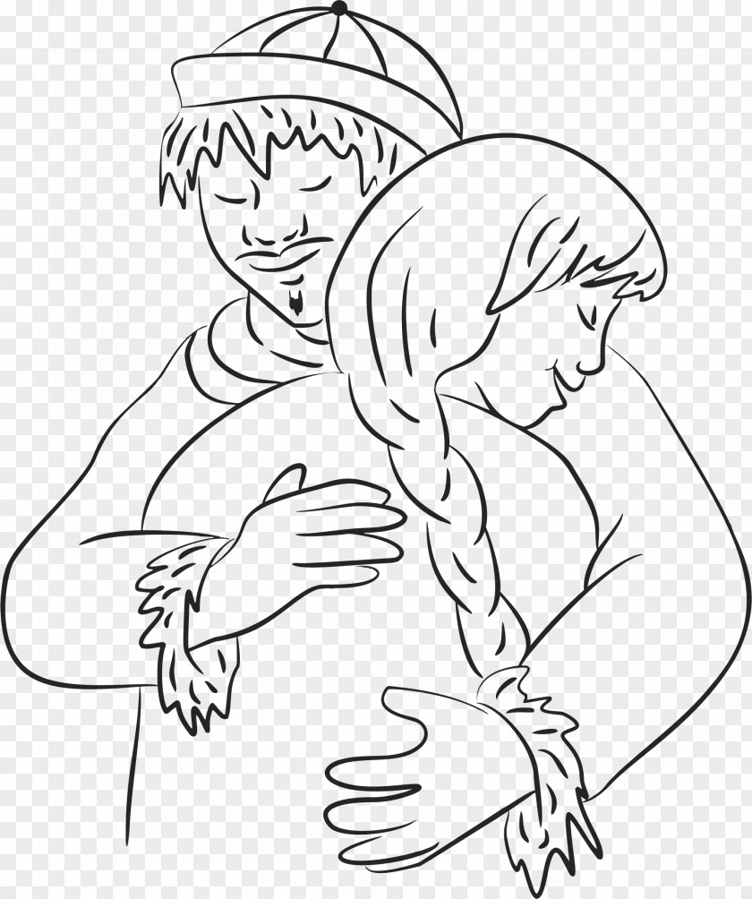 Hug Line Art Clip PNG