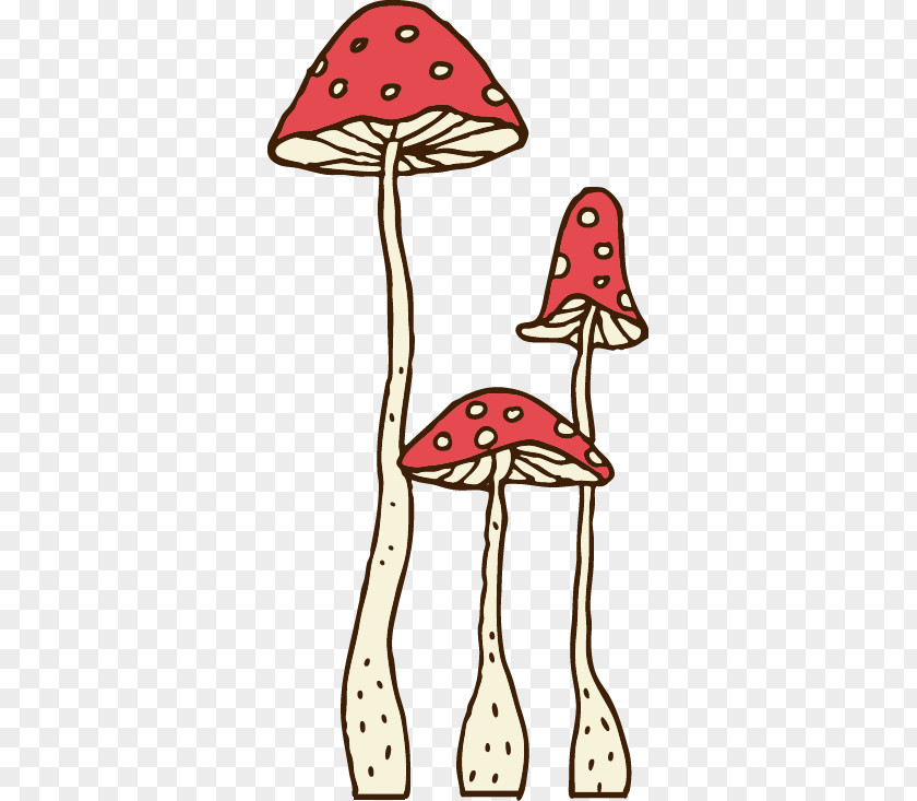 Hand-painted Pattern Red Dot Mushrooms Drawing Cartoon Clip Art PNG