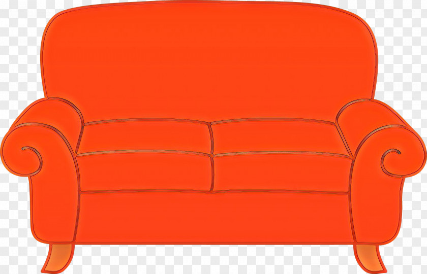 Loveseat Club Chair Orange PNG