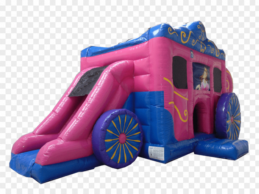 Carriage Princess Inflatable Playground Slide PNG