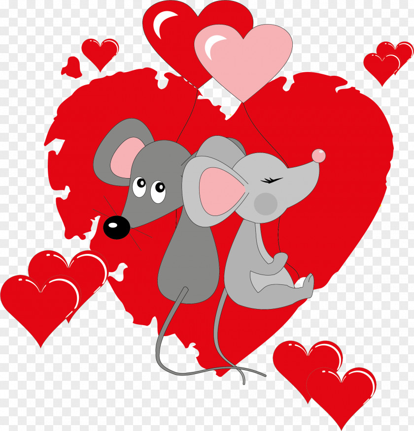 Valentine's Day Rat Mouse Photography Clip Art PNG