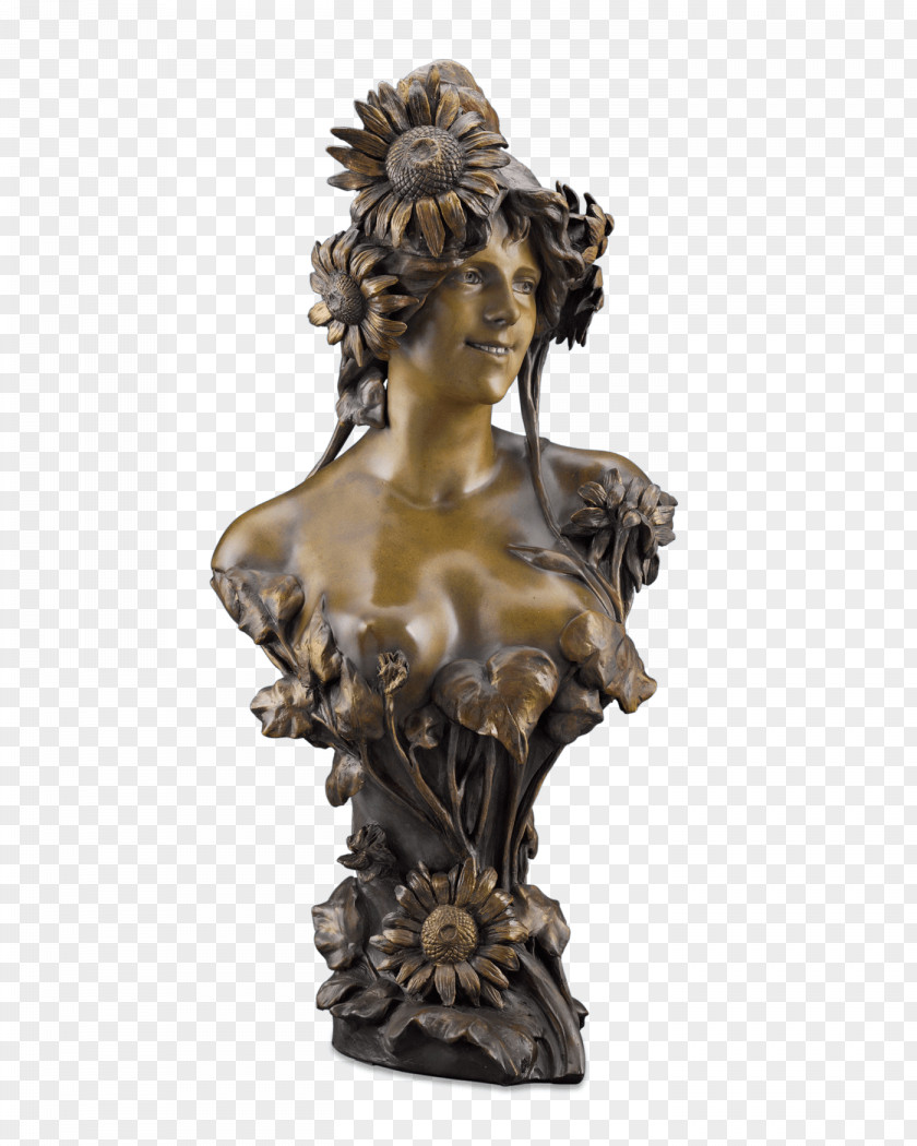Bronze Sculpture 1890s Bust PNG