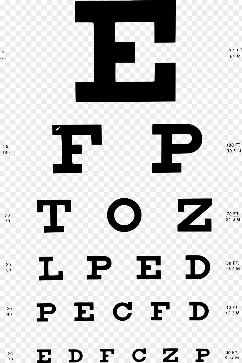Eye Test Snellen Chart Examination Visual Acuity Perception PNG
