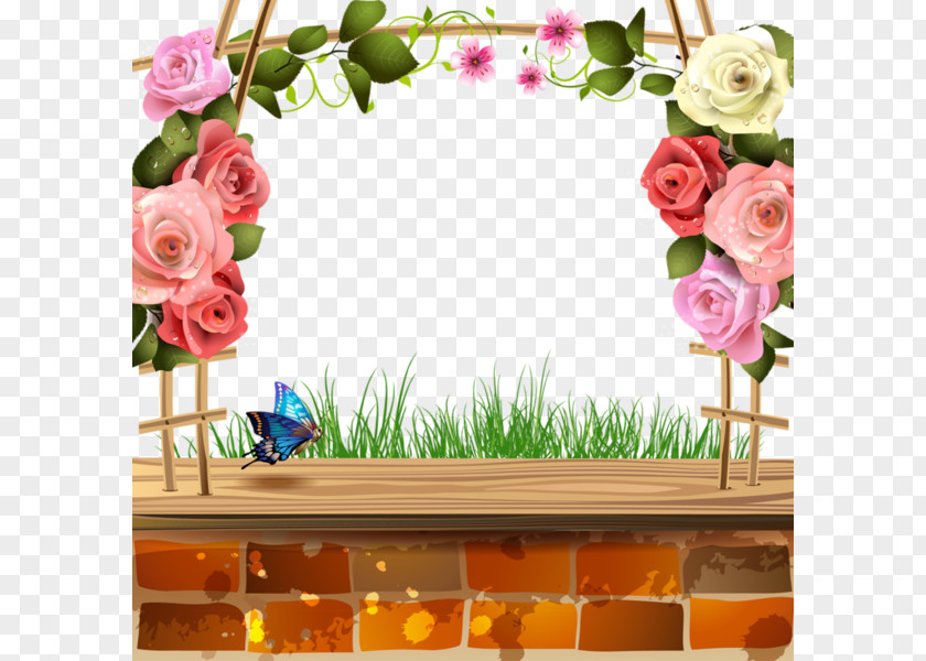 Flower Butterfly Rose Royalty-free Brick Clip Art PNG