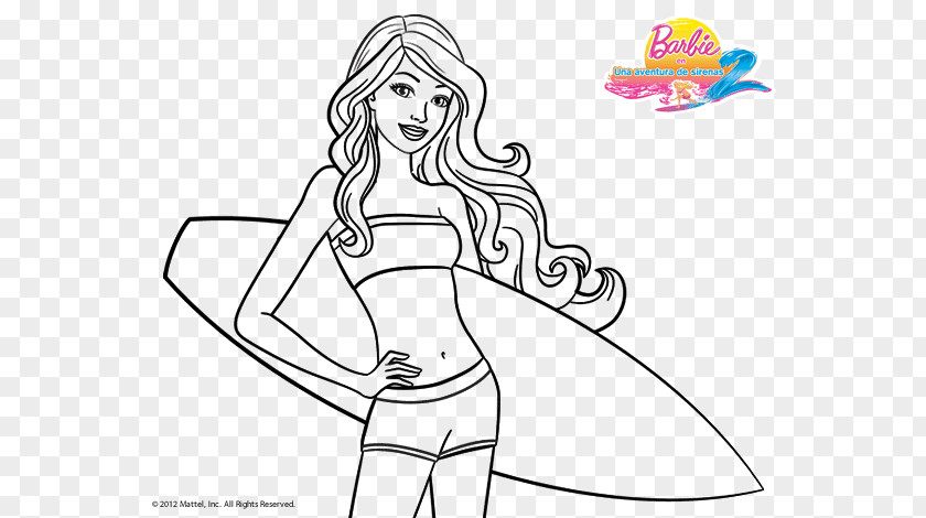 Surfboard Bite Barbie Doll Drawing PNG