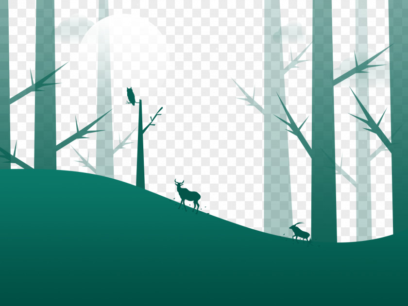 Flat Green Forest Graphic Design PNG