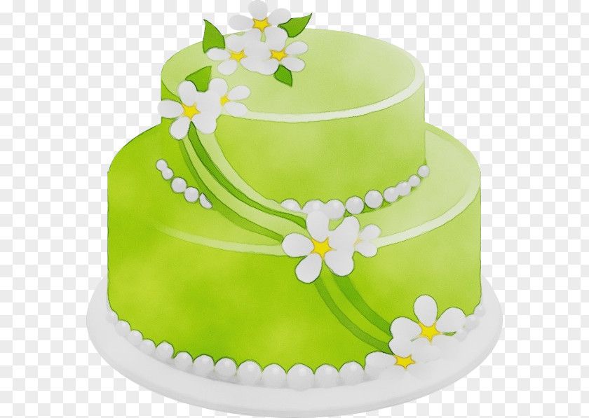 Wedding Cake Sweetness Watercolor Card PNG