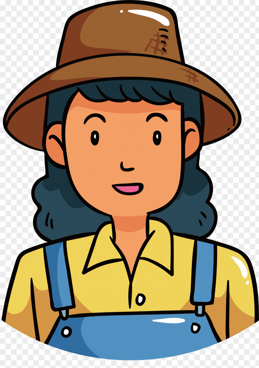 A Straw Hat Worker Clip Art PNG