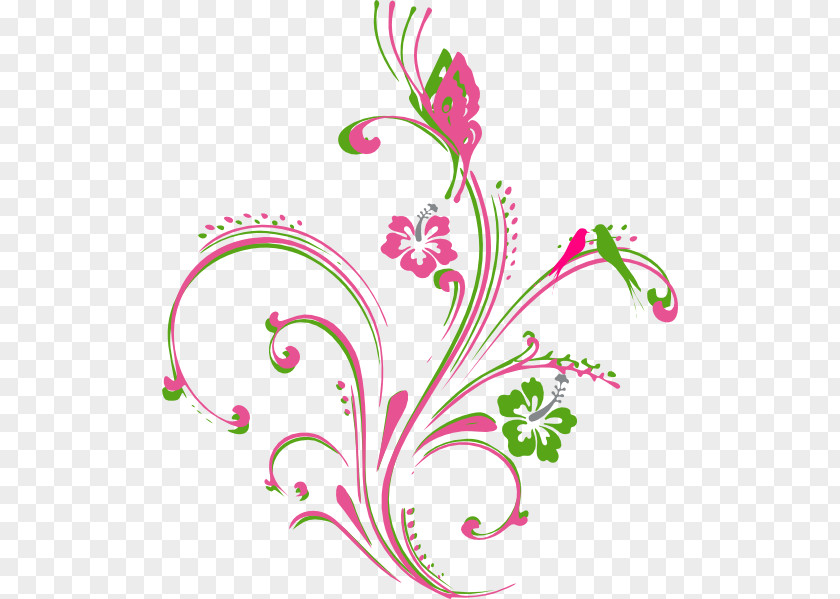 Pink Butterfly Flower Clip Art PNG