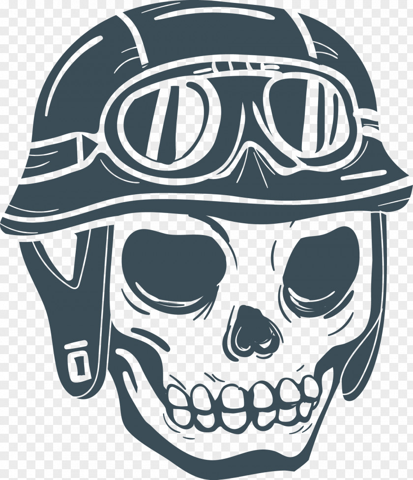 Vector Hand-painted Cartoon Skeleton Motorcycle Helmet Calavera Skull Bicycle PNG