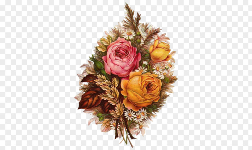 Retro Flowers Bouquet Victorian Era Flower Clip Art PNG