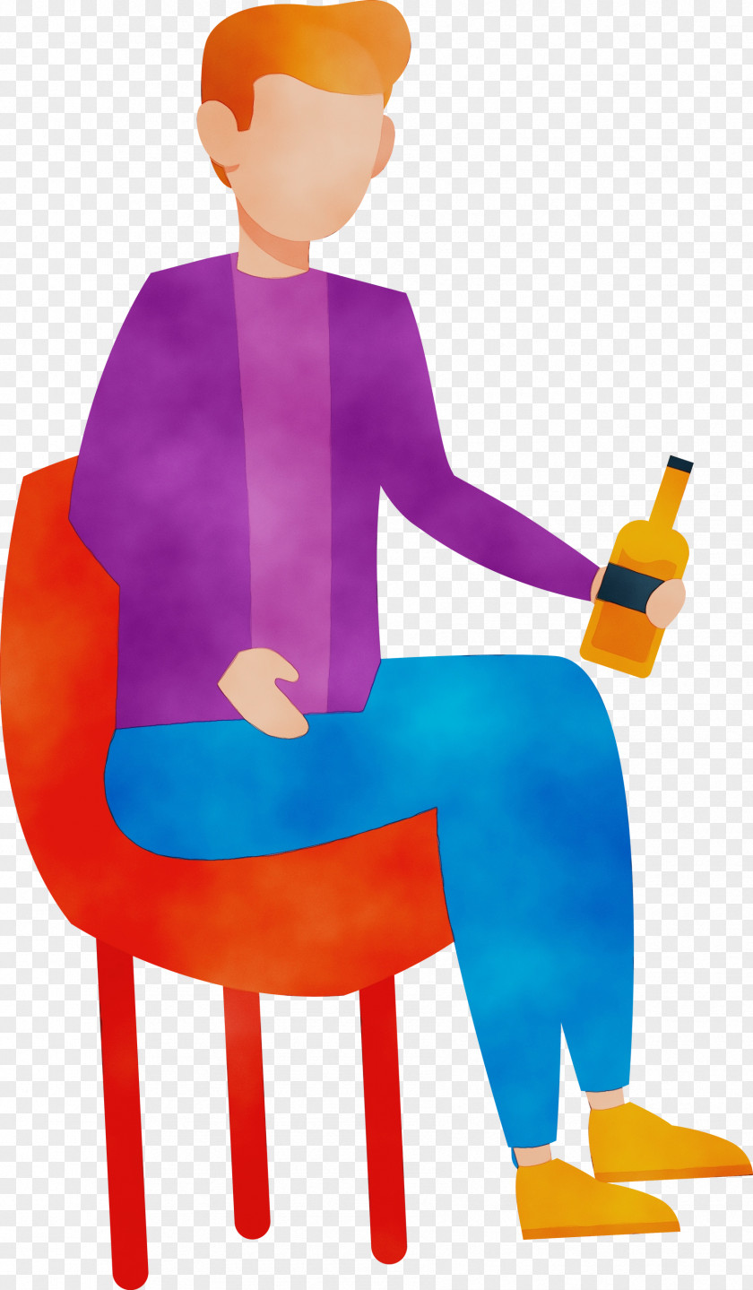 Character Purple Chair Line Behavior PNG