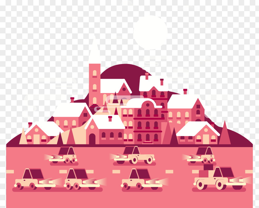 City Streets Illustration PNG