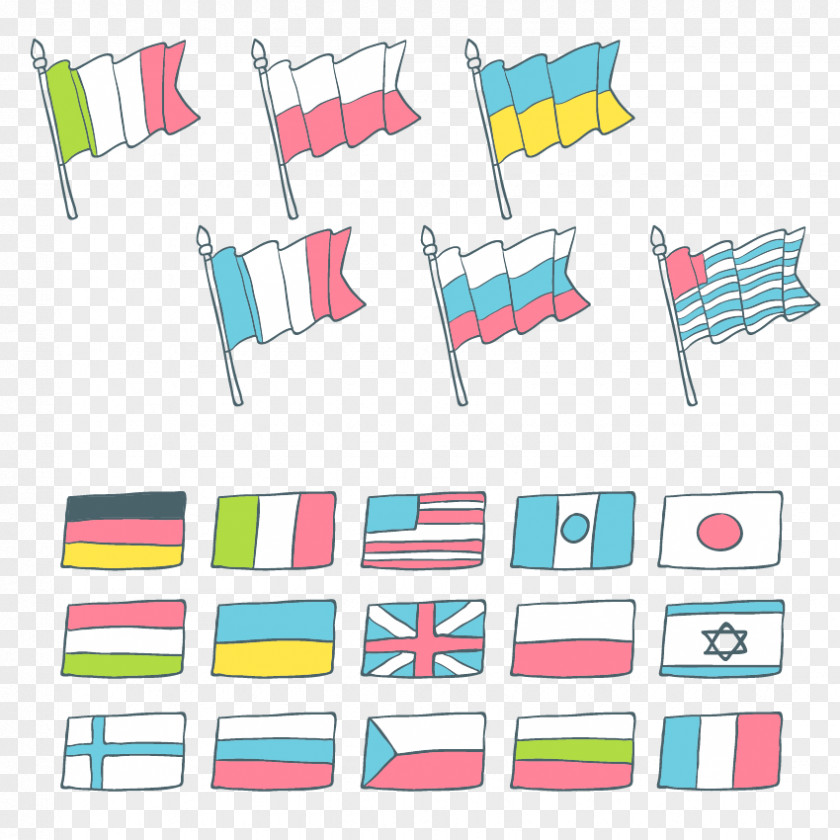 Hand Colored Flags National Flag Clip Art PNG