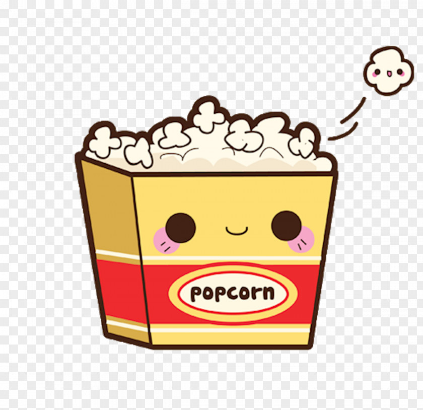 Cute Popcorn Drawing Food Kavaii Clip Art PNG