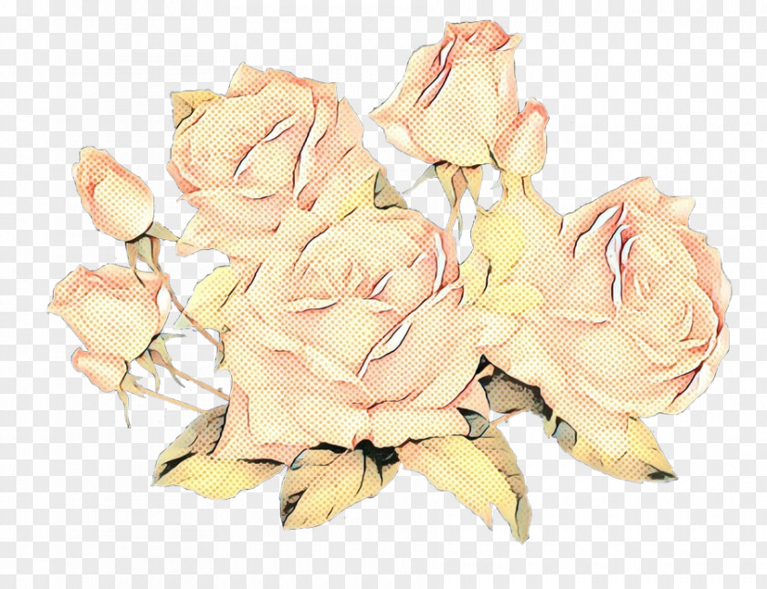 Hybrid Tea Rose Artificial Flower Pop Art Retro Vintage PNG