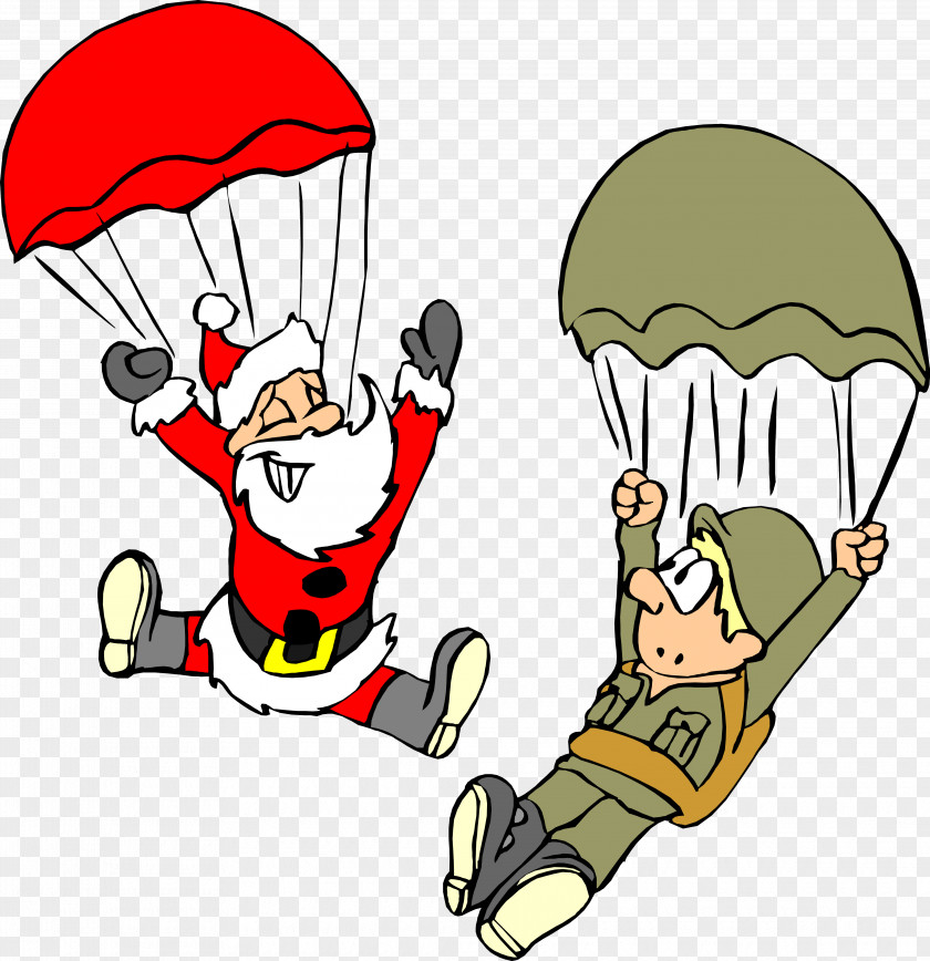 Parachute Santa Claus Wedding Invitation Christmas Card Military PNG