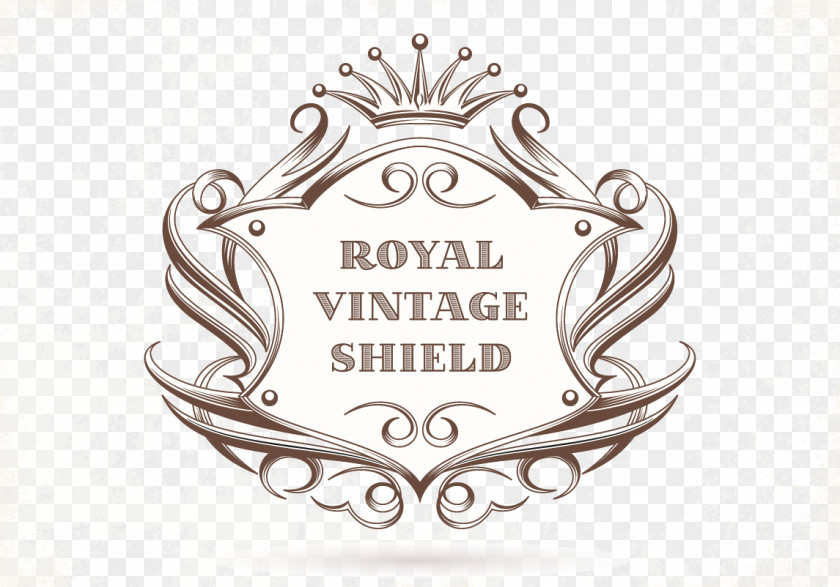 Vector Retro Royal Shield Escutcheon Heraldry Illustration PNG