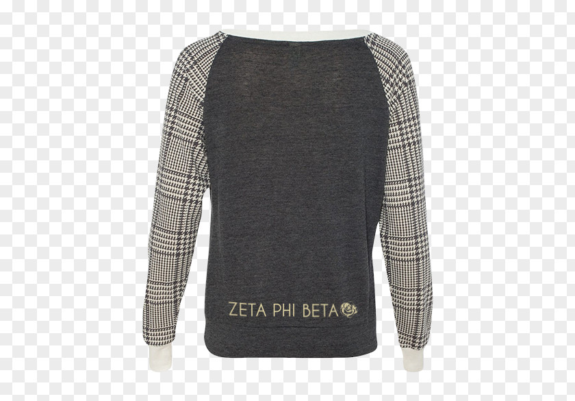 Zeta Phi Beta Long-sleeved T-shirt Shoulder Tartan PNG