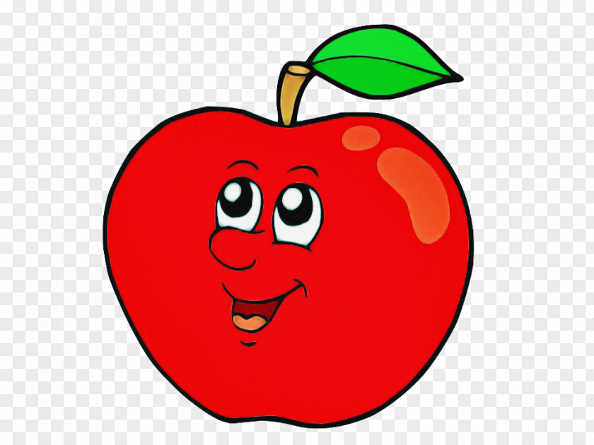 Smile Leaf Apple Fruit Red Cartoon Bell Pepper PNG