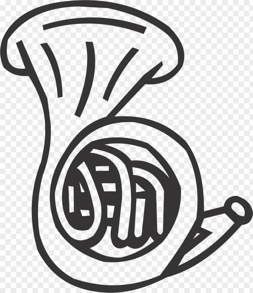 French Horn Coloring Page Line Art Headgear Recreation Logo Clip PNG