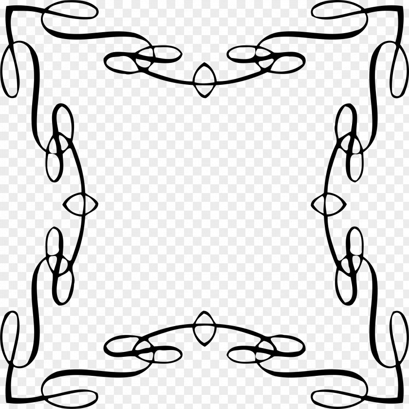Rectangle Border Ornament Line Art Clip PNG