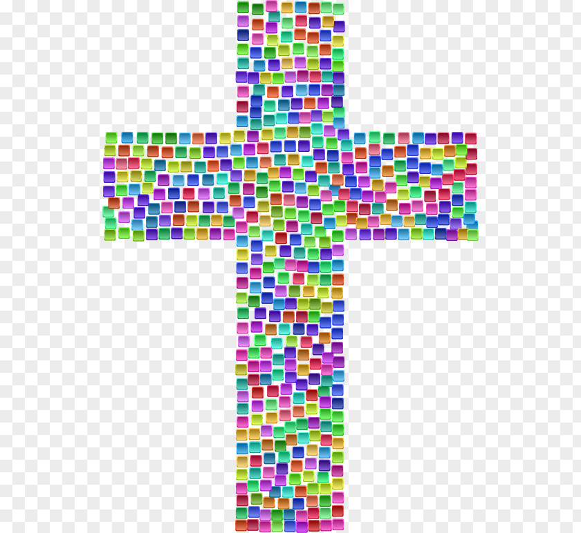 Tiles Mosaic Christian Cross Drawing Clip Art PNG