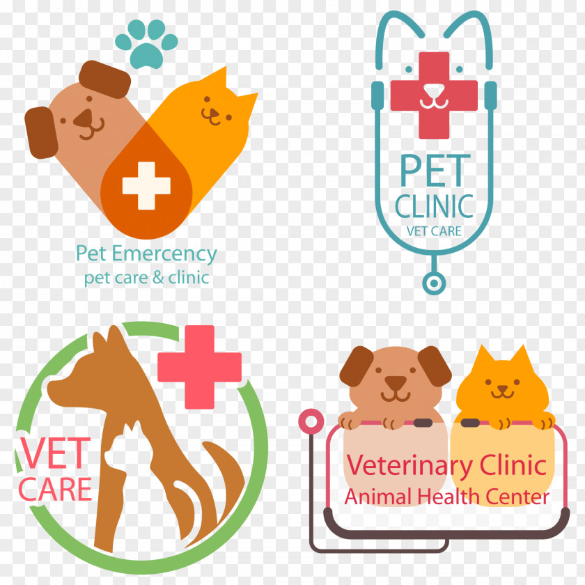 Vector Logo Pet Clinic Cat Dog Veterinary Medicine Veterinarian PNG