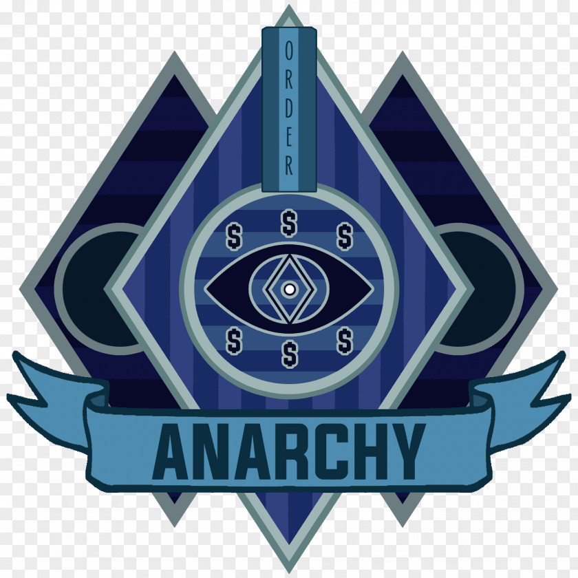 Anarchy Logo Emblem Cobalt Blue Brand PNG
