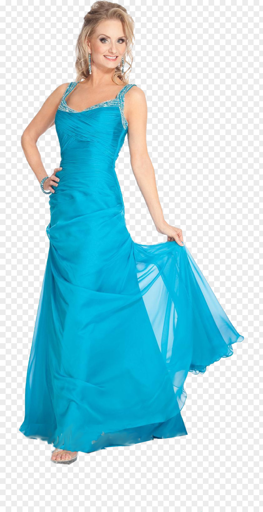 Dress Blue Formal Wear Woman Evening Gown PNG